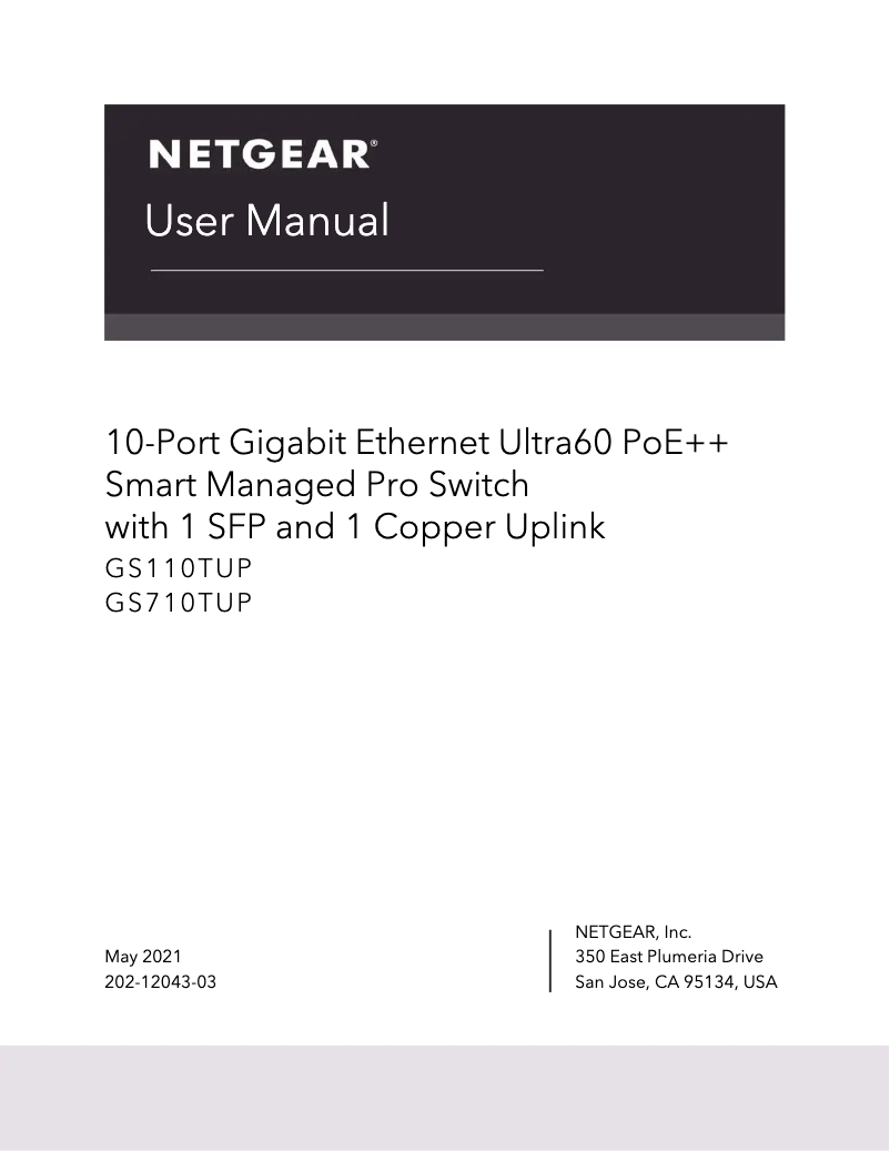 Page n°1 - Manuel utilisateur Netgear GS710TUP
