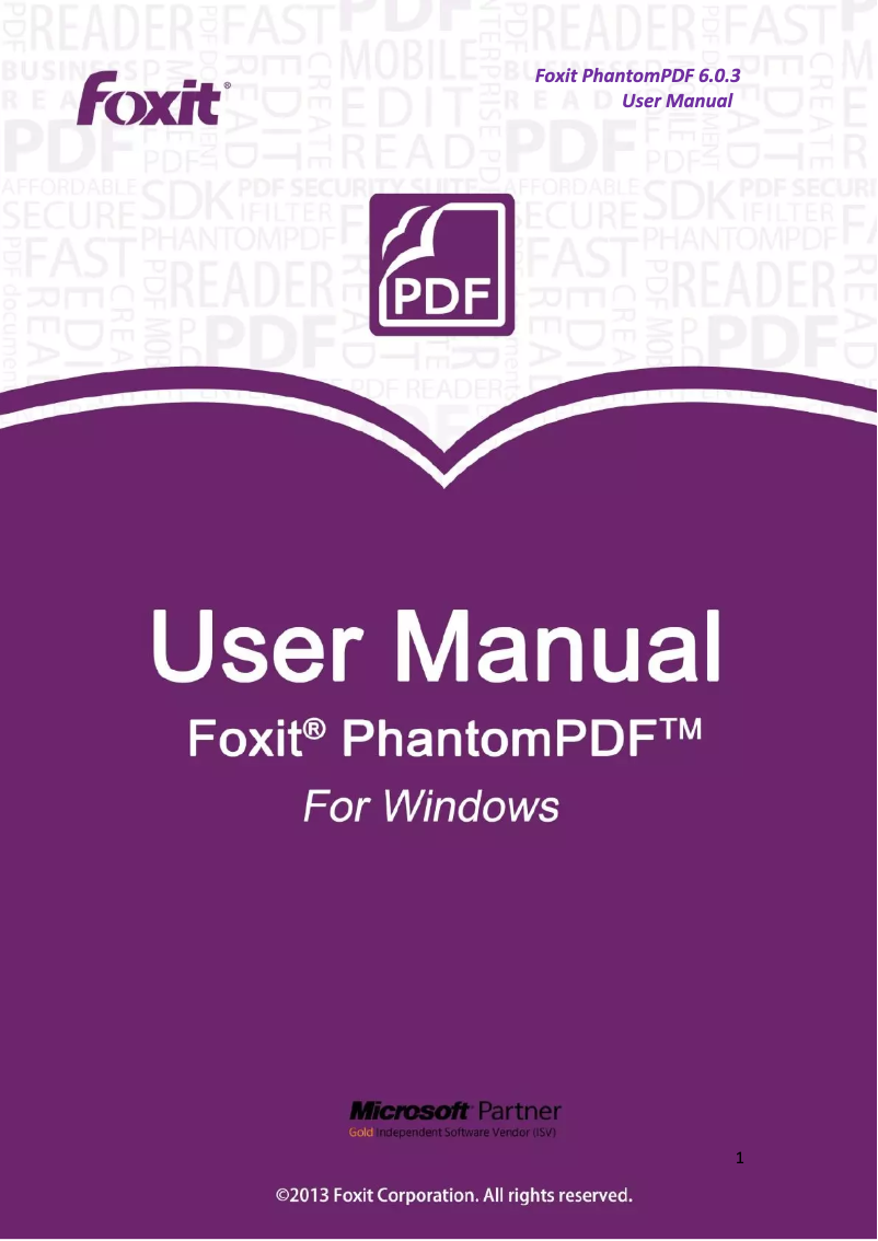 Page 1 de la notice Manuel utilisateur Foxit PhantomPDF 6.0
