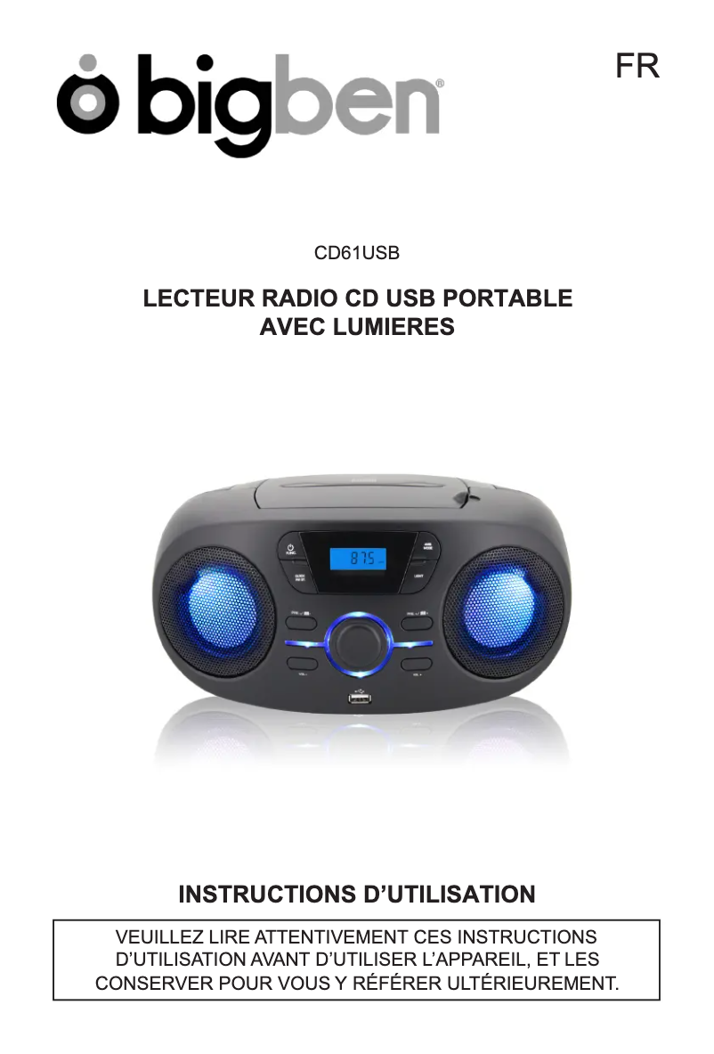 Image de la première page du manuel de l'appareil CD61