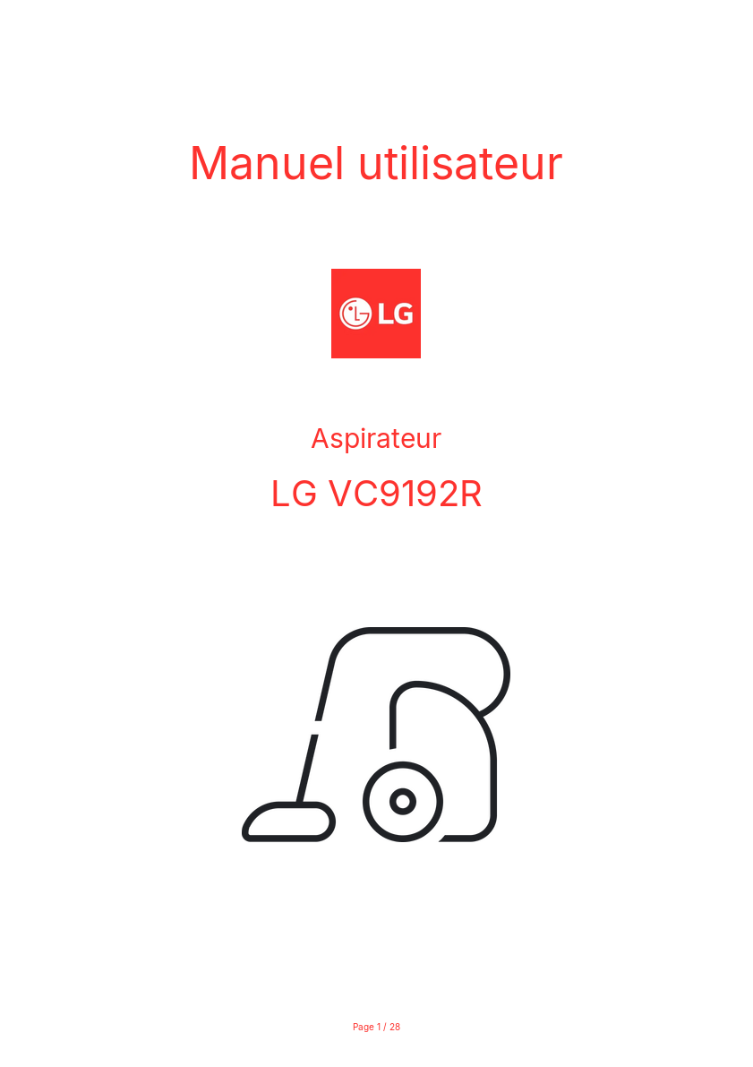 Page n°1 - Manuel utilisateur LG VC9192R