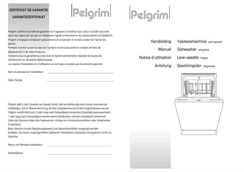 Page 1 de la notice Manuel utilisateur Pelgrim GVW845KOR