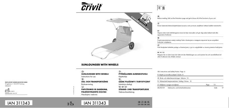 Page 1 de la notice Manuel utilisateur Crivit IAN 311343
