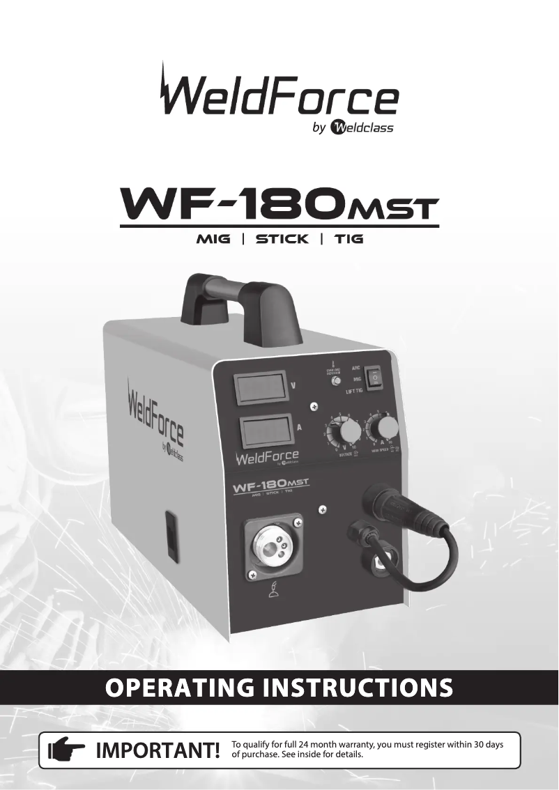 Page n°1 - Manuel utilisateur Weldclass Weldforce 180MST