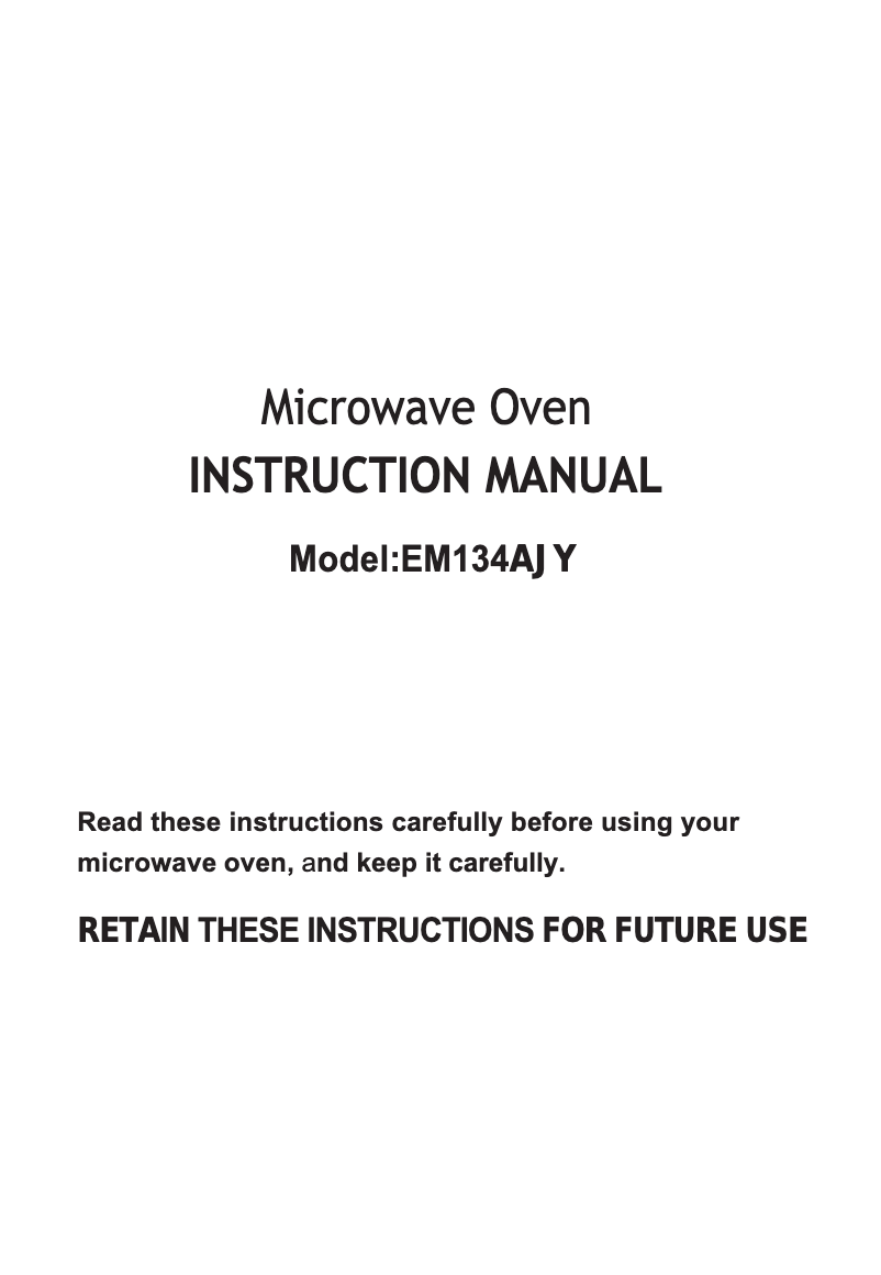 Página 1 del manual Manual de usuario BLANCO EM134AJY