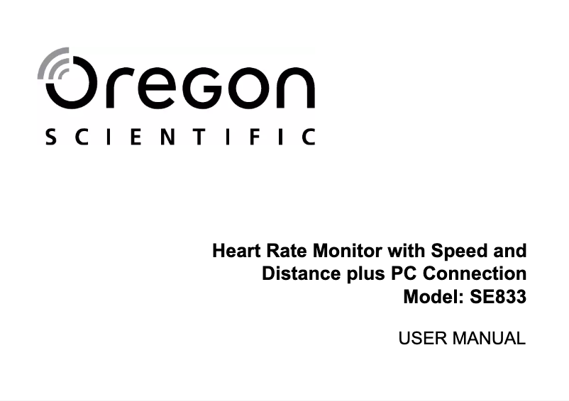 Page 1 de la notice Manuel utilisateur Oregon Scientific SE833