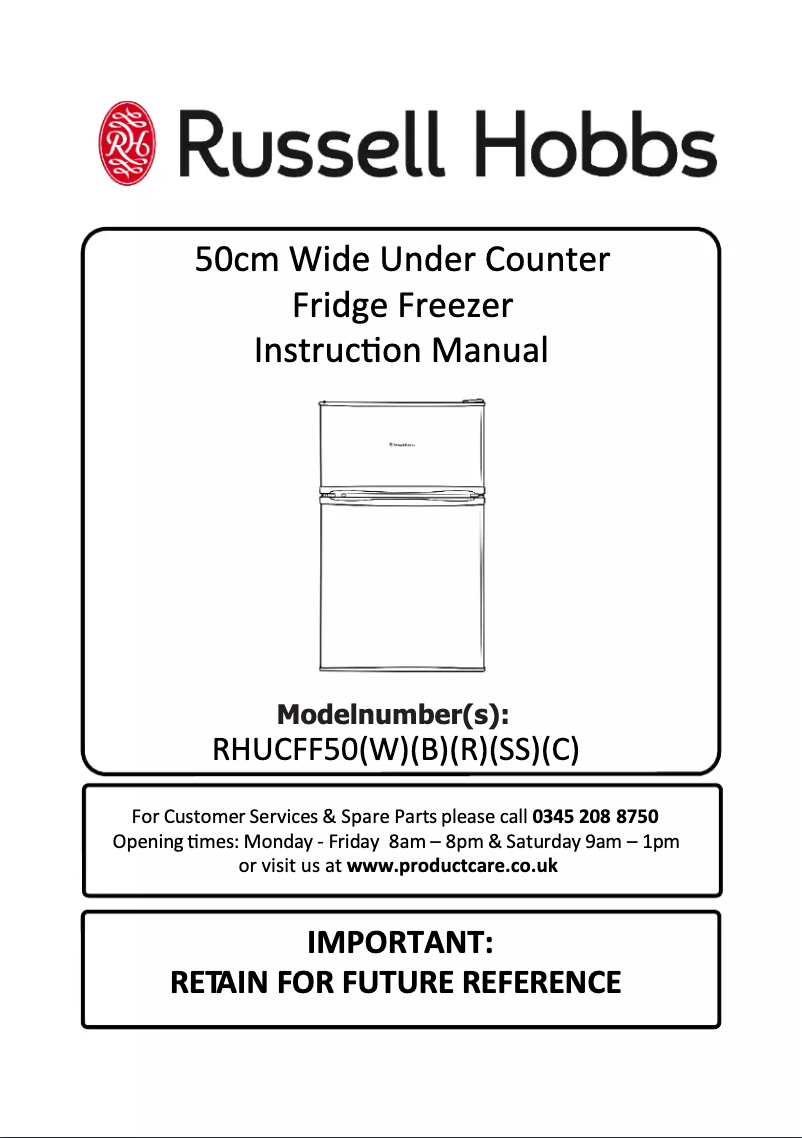 Image de la première page du manuel de l'appareil RHUCFF50SS