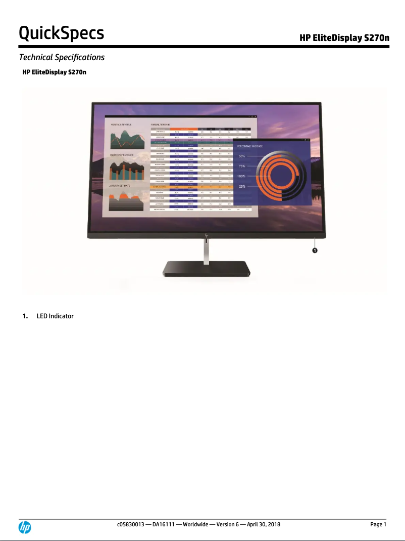 Image de la première page du manuel de l'appareil EliteDisplay S270n