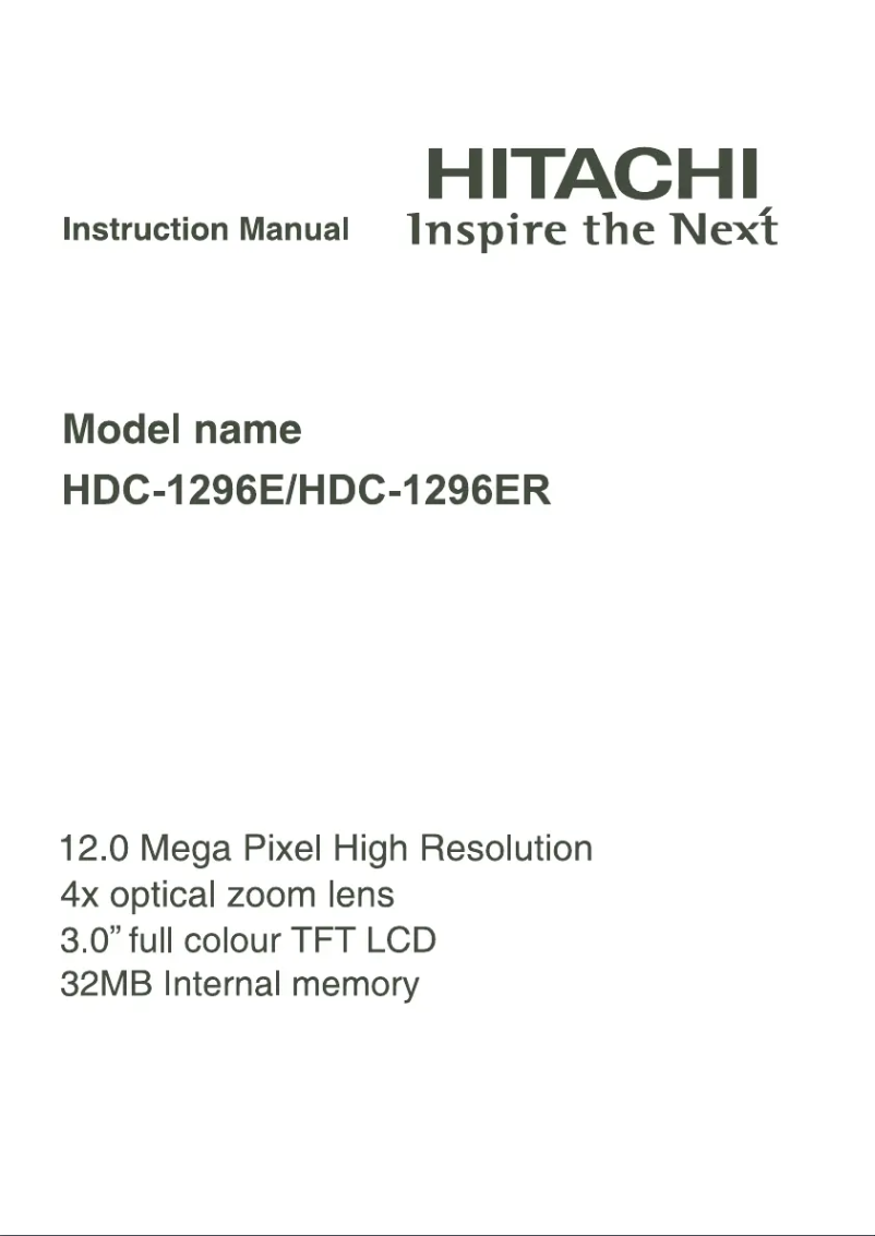 Page n°1 - Manuel utilisateur Hitachi HDC-1296E