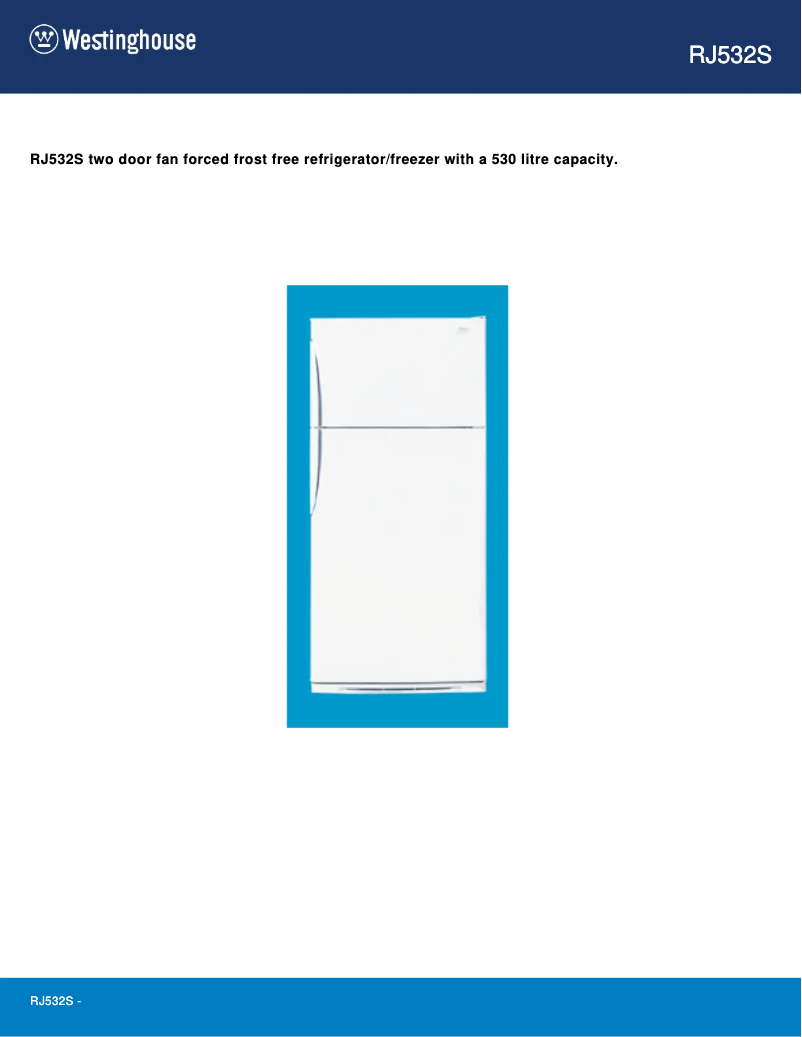 Page n°1 - Manuel utilisateur Westinghouse RJ532S