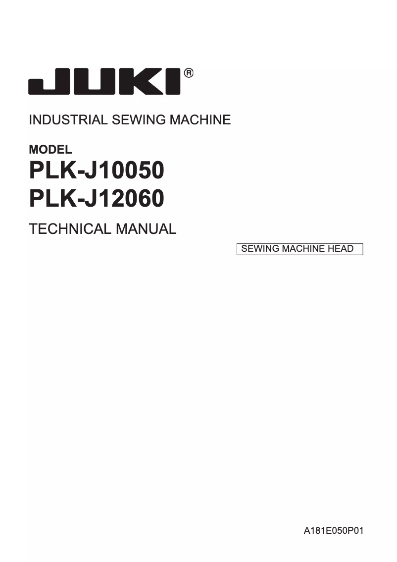 Page 1 de la notice Manuel utilisateur Juki PLK-J12060R