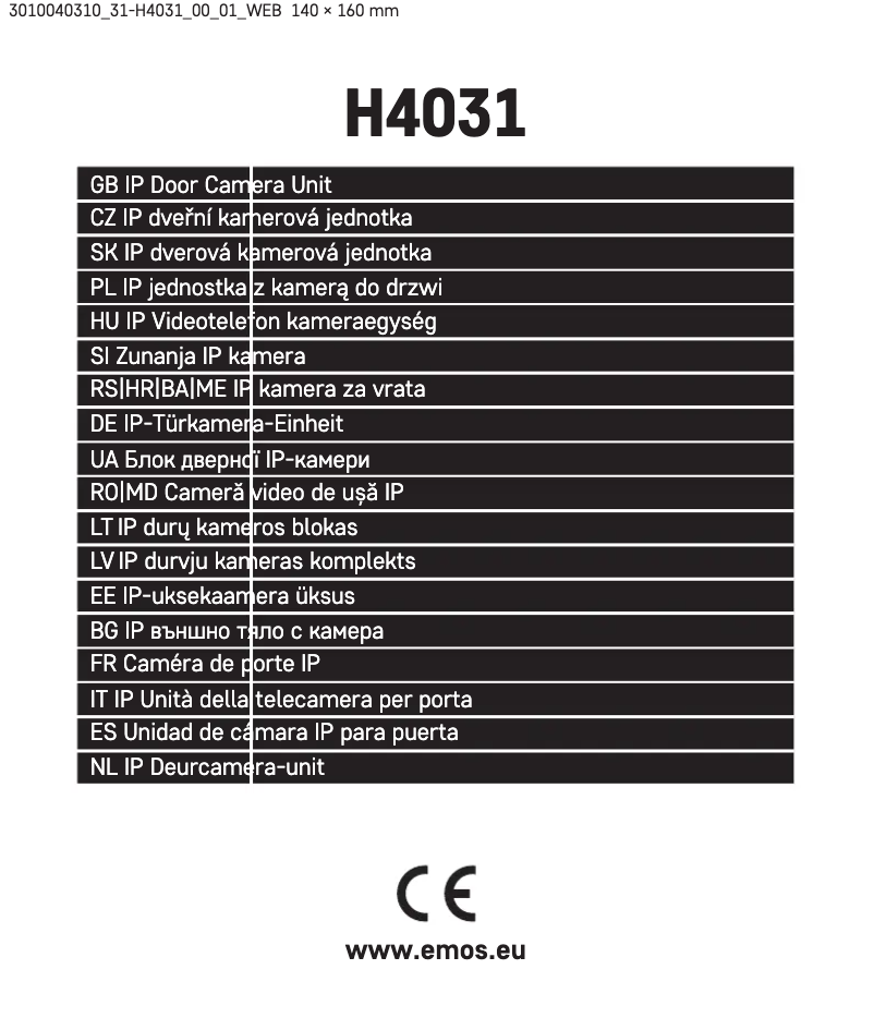 Page 1 de la notice Manuel utilisateur Emos H4031