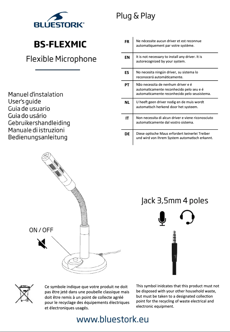 Page 1 of the manual User Manual Bluestork FLEXMIC