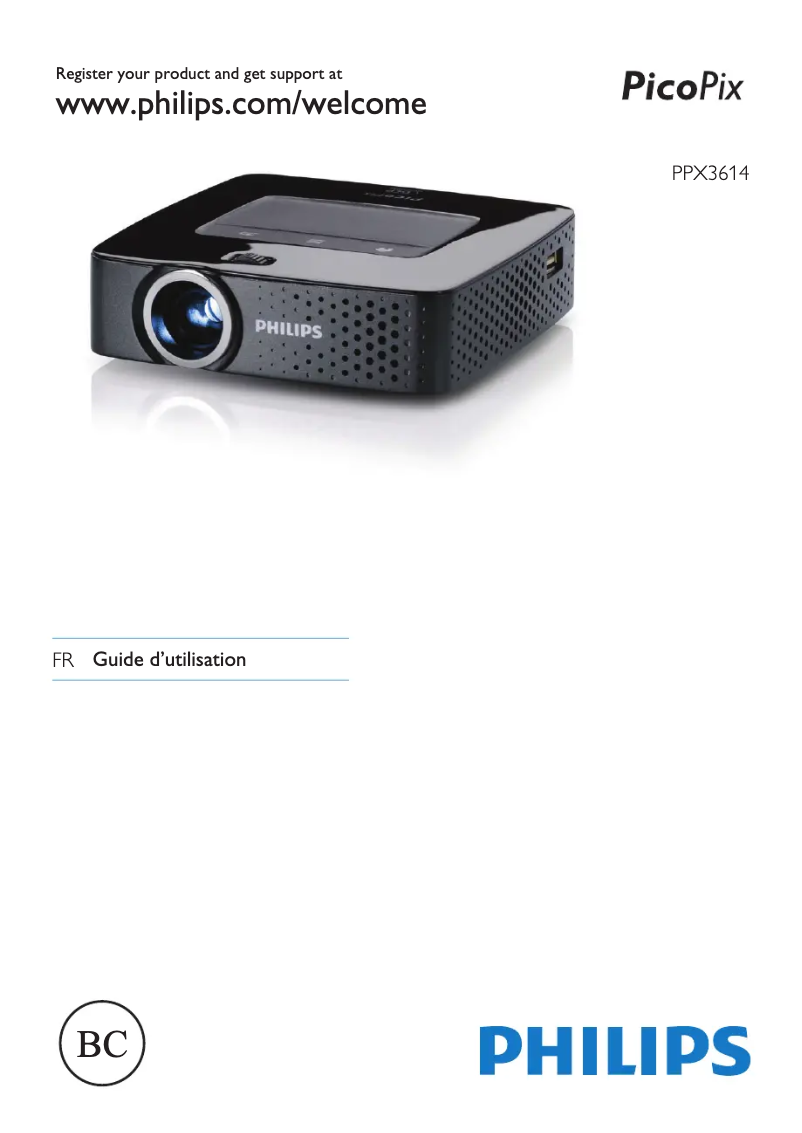 Page 1 de la notice Manuel utilisateur Philips PicoPix PPX3614TV