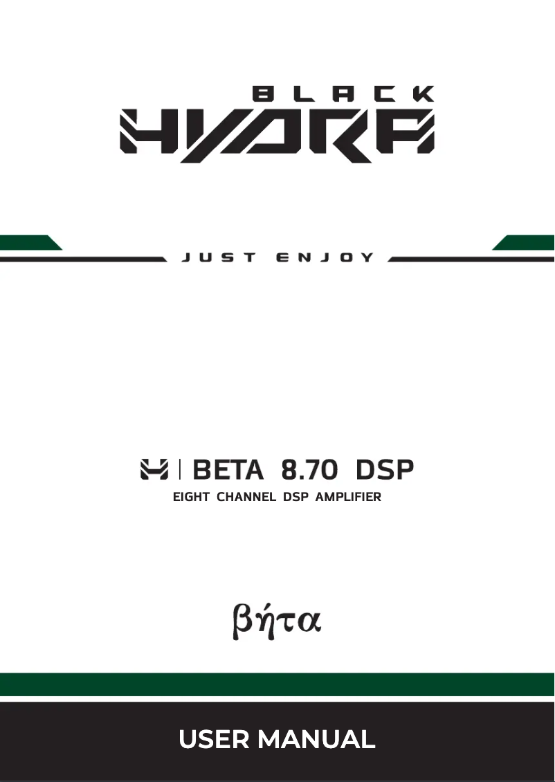 Page n°1 - Manuel utilisateur Black Hydra Beta 8.70 DSP