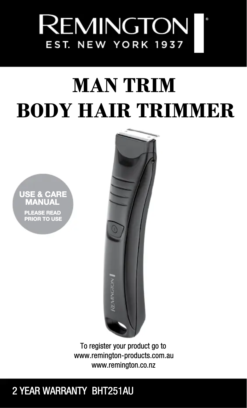 Image de la première page du manuel de l'appareil BHT251AU