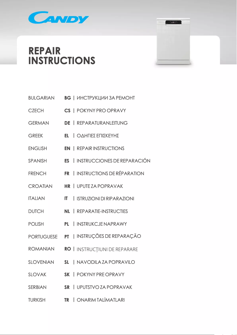 Page 1 de la notice Manuel utilisateur Candy CDPN 1D640PW-08