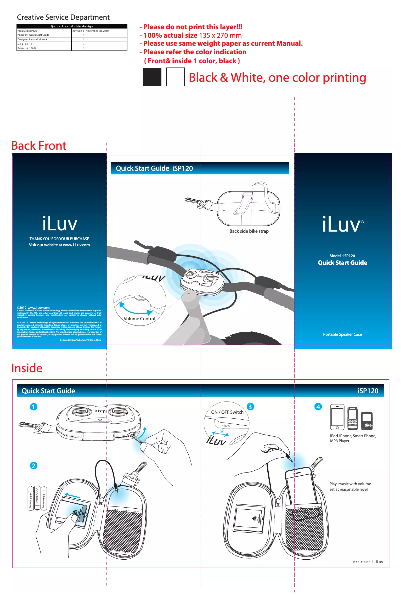 Page 1 de la notice Manuel utilisateur iLuv ISP120