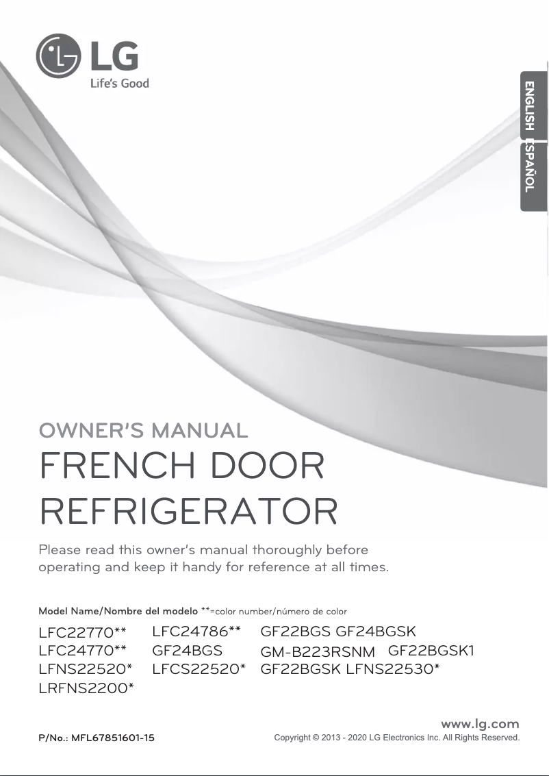 Image de la première page du manuel de l'appareil GF22BGSK1