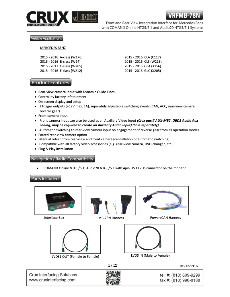Imagen de la primera página del manual del dispositivo VRFMB-78N