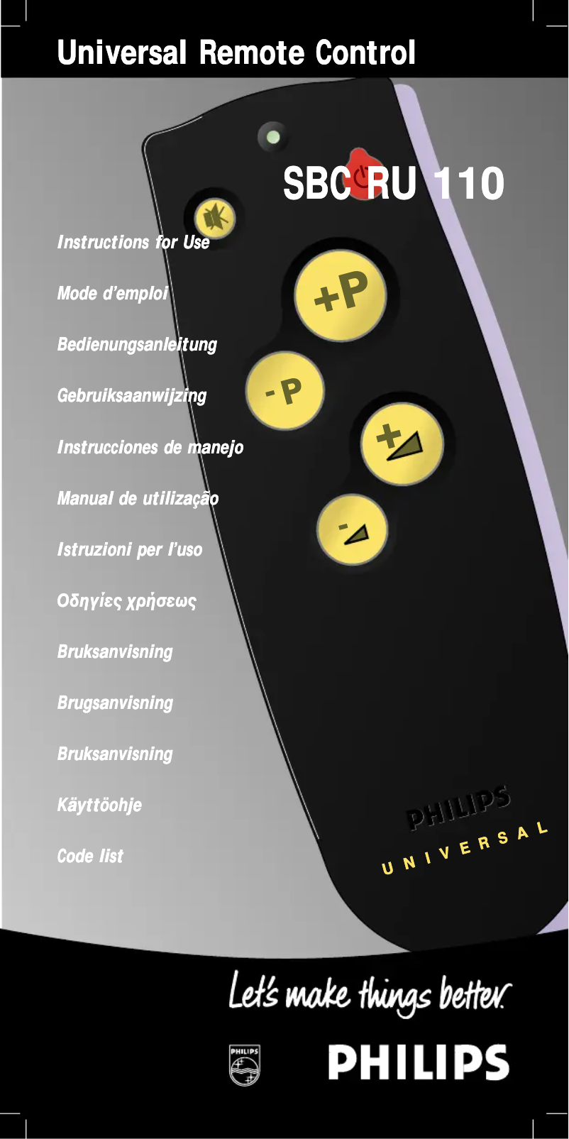 Image de la première page du manuel de l'appareil SBC RU 110