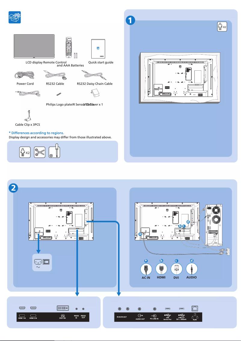 Page n°1 - Guide de démarrage rapide Philips 50BDL3511Q