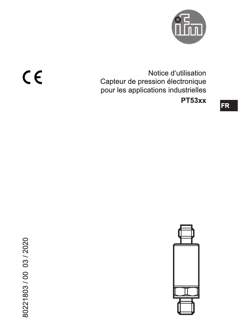 Page 1 de la notice Manuel utilisateur IFM PT5301