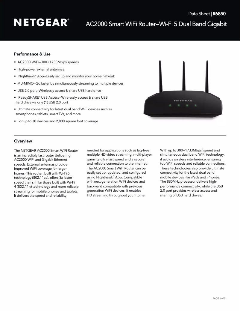 Image de la première page du manuel de l'appareil R6850