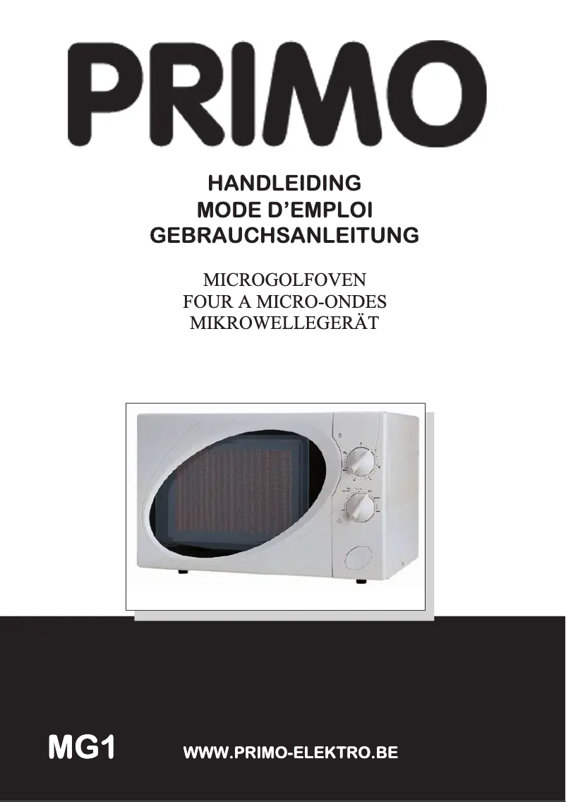 Page 1 de la notice Manuel utilisateur Primo MG1