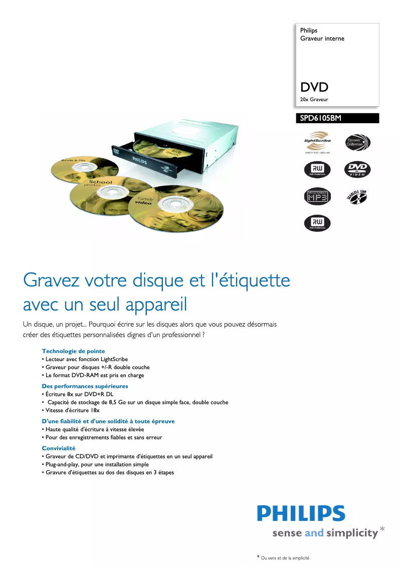 Image de la première page du manuel de l'appareil SPD6105BM