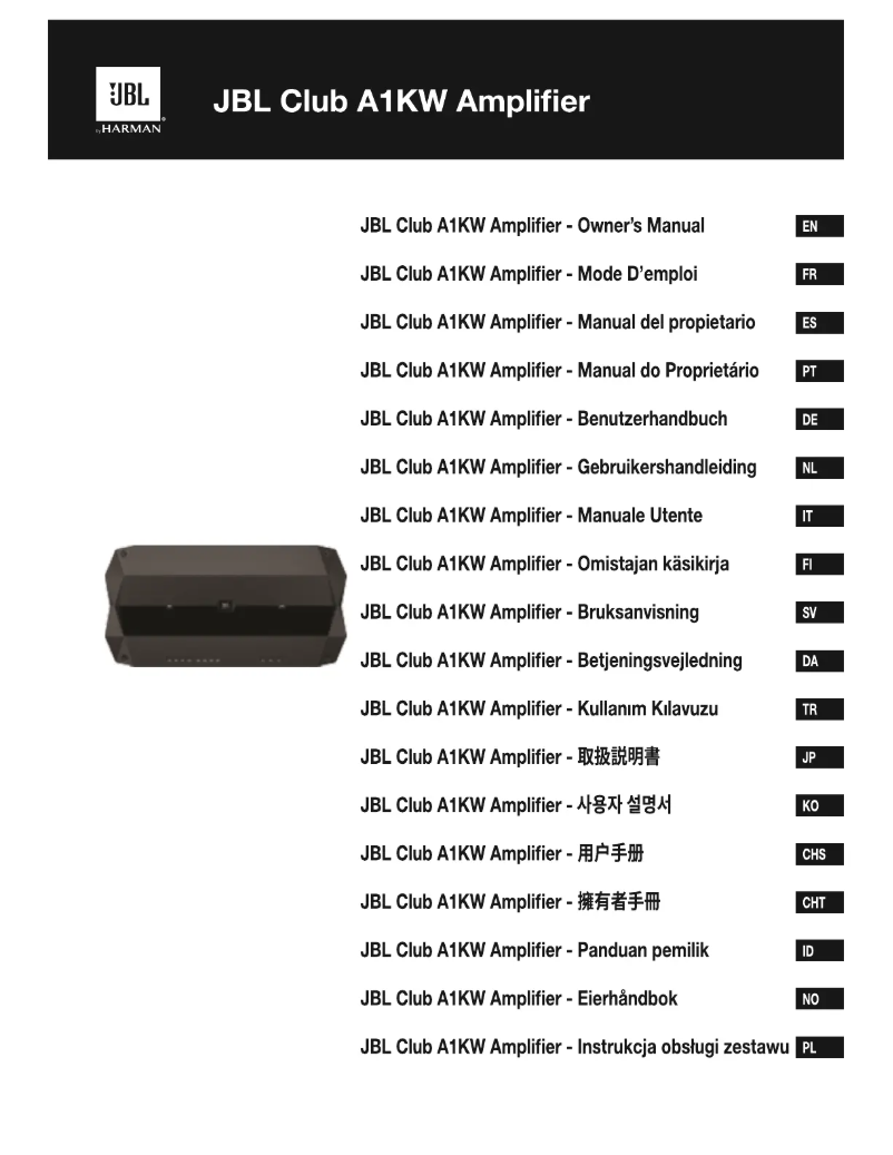 Page n°1 - Manuel utilisateur JBL Club A1kW