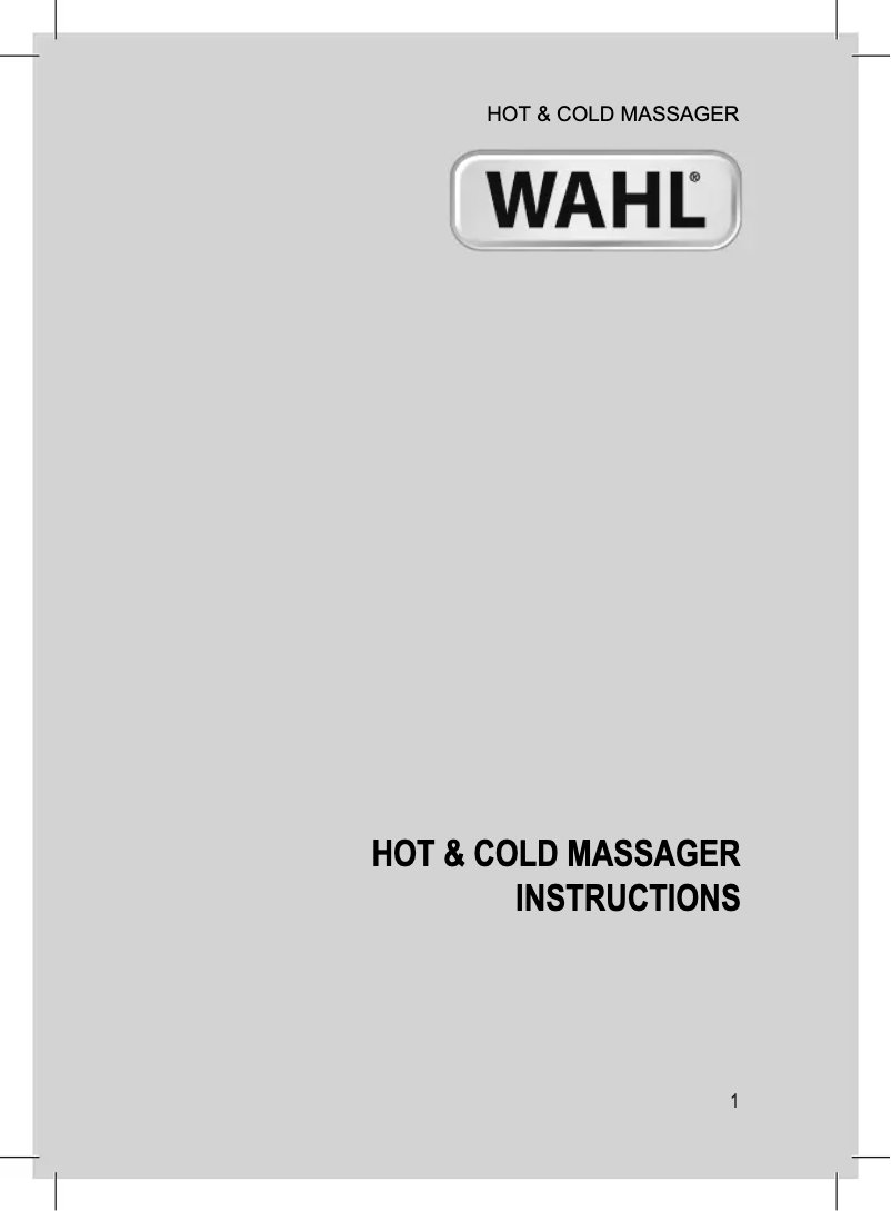 Page 1 de la notice Manuel utilisateur Wahl Hot & Cold Massager 4295-117