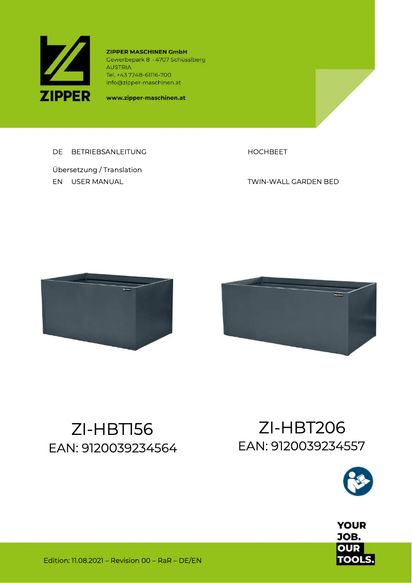 Page n°1 - Manuel utilisateur Zipper ZI-HBT156