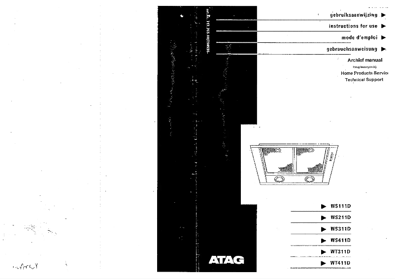 Page n°1 - Manuel utilisateur Atag WS411DRVS