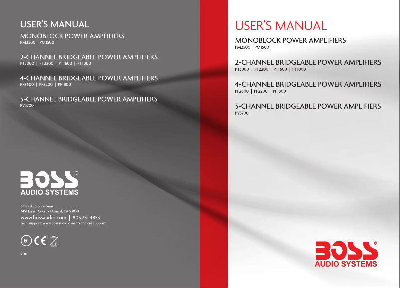 Page n°1 - Manuel utilisateur Boss PF2200