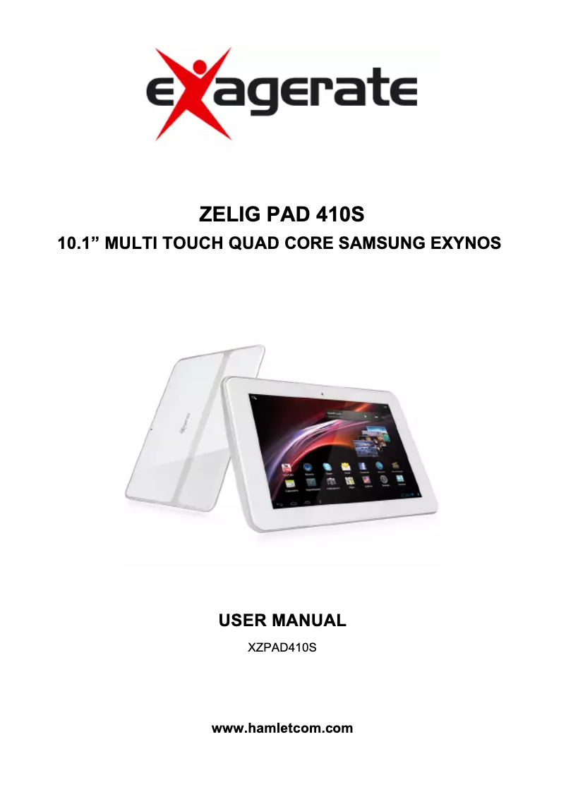 Página 1 del manual Manual de usuario Exagerate Zelig Pad XZPAD410S
