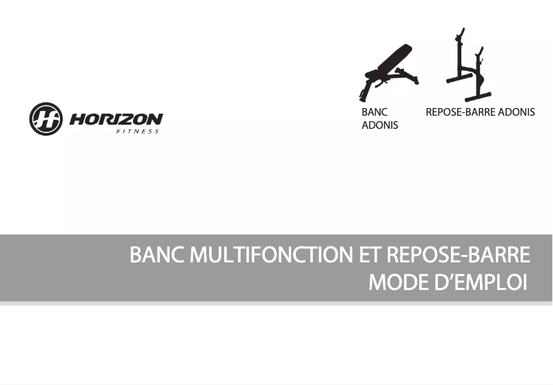 Page n°1 - Manuel utilisateur Horizon Fitness Adonis