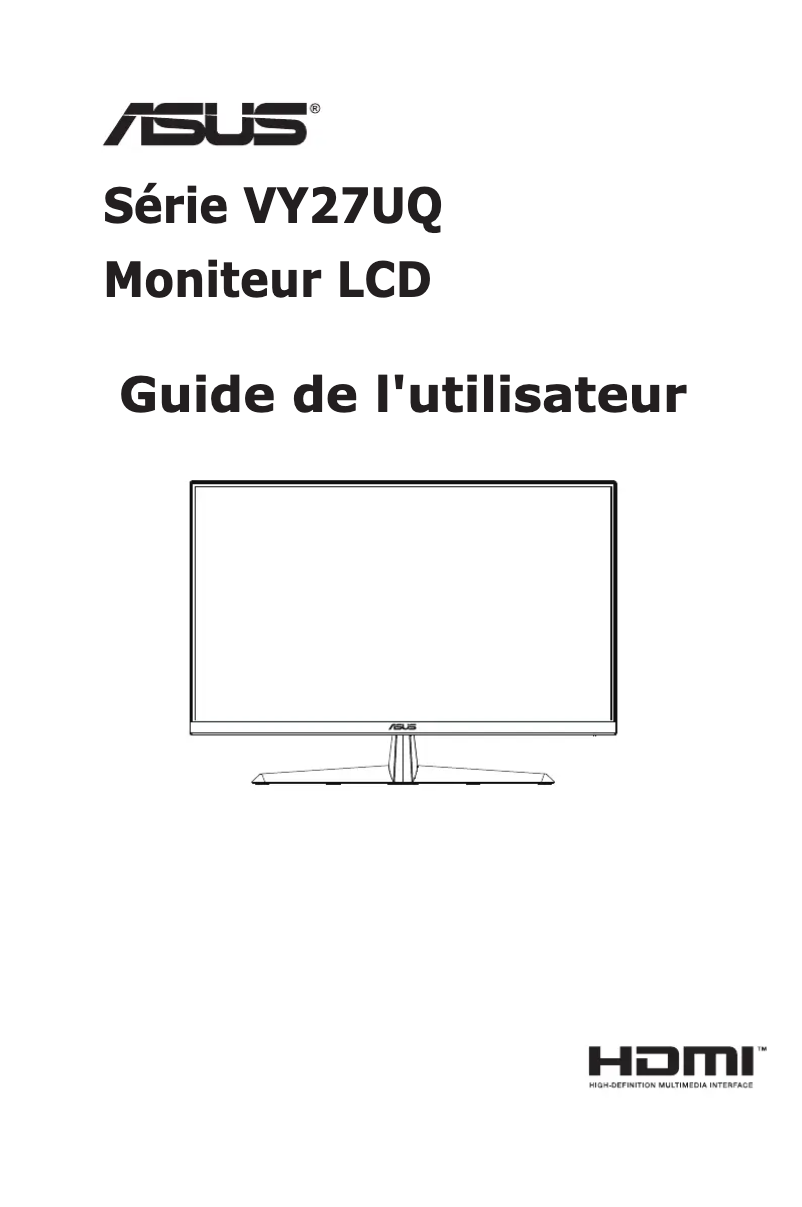 Page 1 de la notice Manuel utilisateur Asus VY27UQ