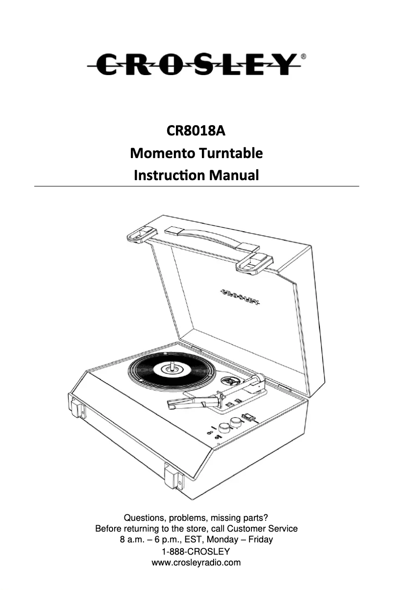 Page 1 de la notice Manuel utilisateur Crosley Momento CR8018A