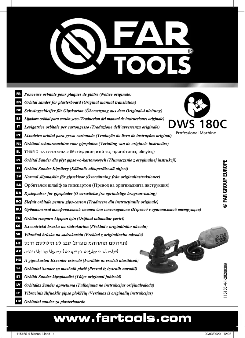 Page 1 de la notice Manuel utilisateur Far Tools DWS 180C