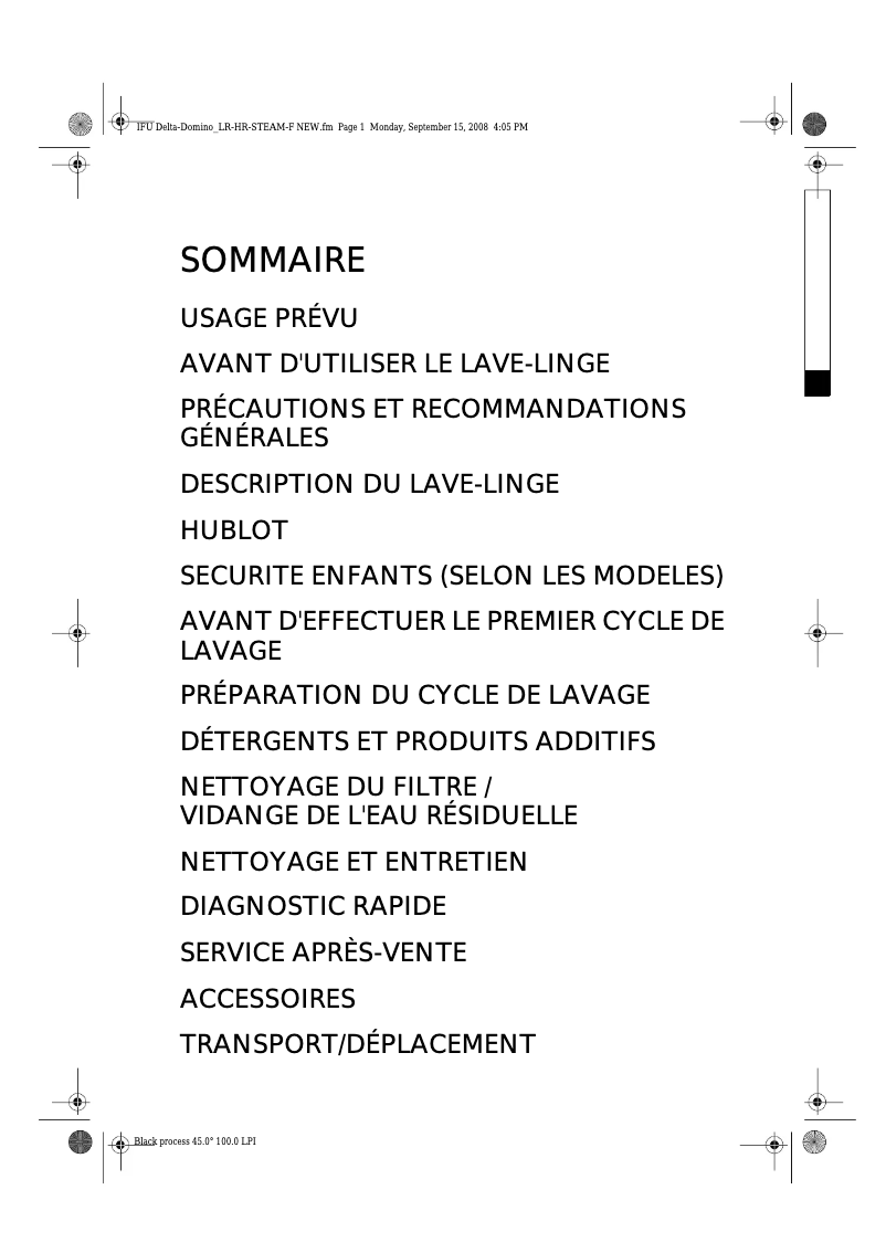 Image de la première page du manuel de l'appareil PFL 1005