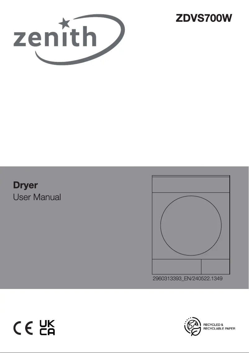 Page 1 de la notice Manuel utilisateur Zenith ZDVS700W
