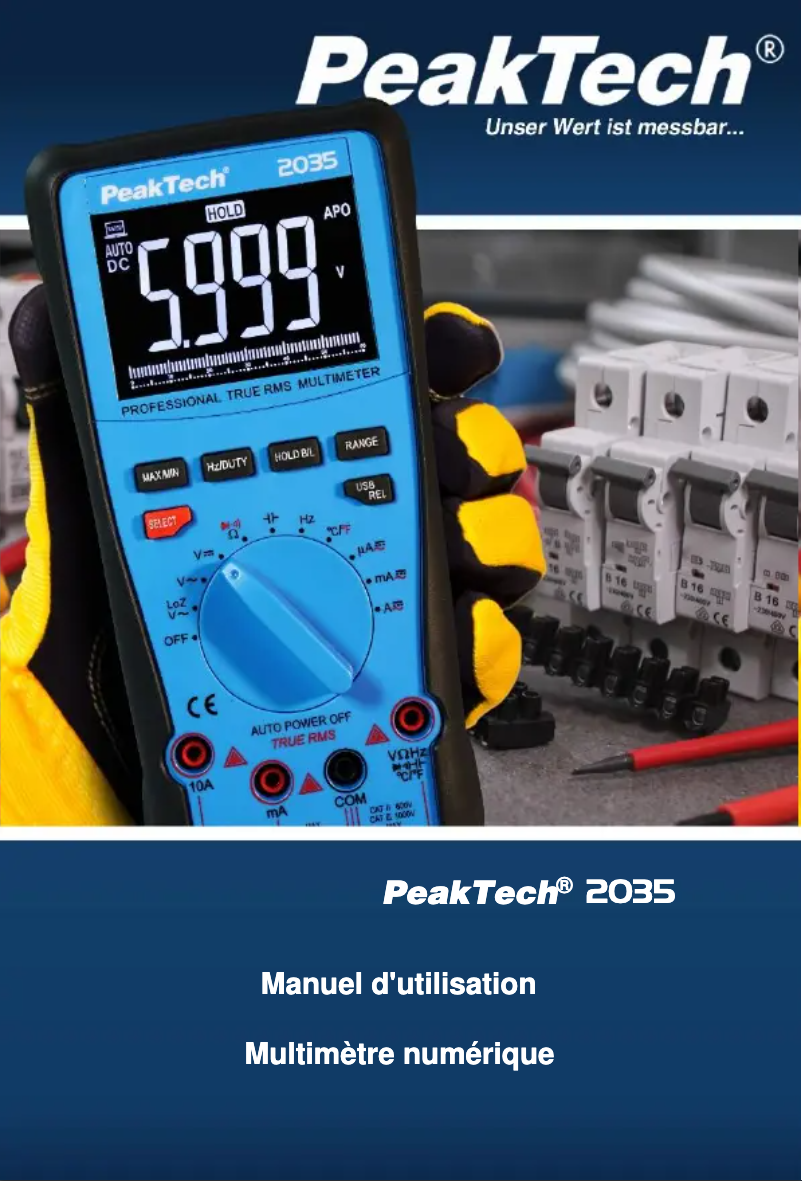 Page 1 de la notice Manuel utilisateur PeakTech 2035