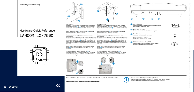Page 1 de la notice Manuel utilisateur Lancom LX-7500
