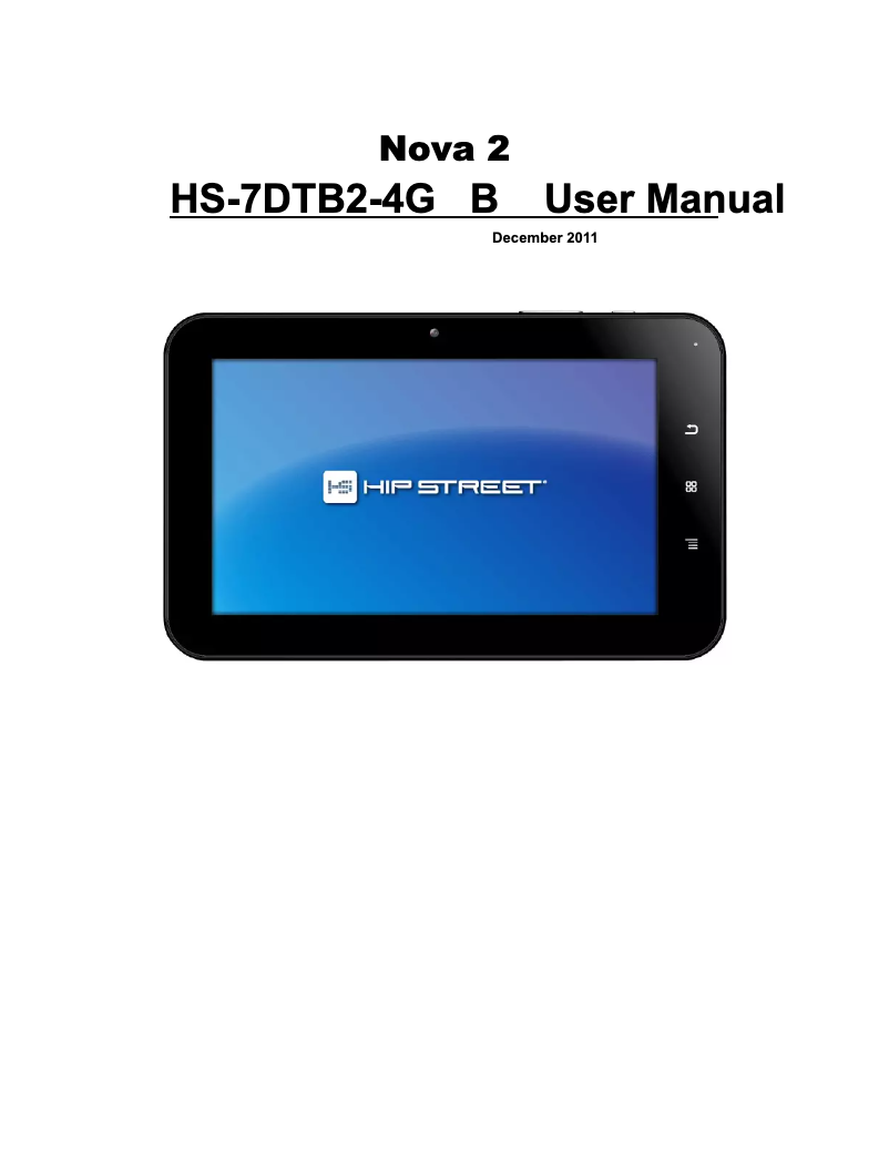 Page 1 de la notice Manuel utilisateur Hipstreet HS-7DTB2 Nova 2