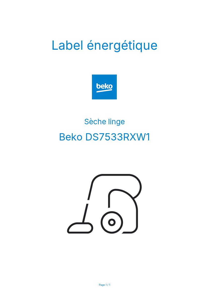 Image de la première page du manuel de l'appareil DS7533RXW1
