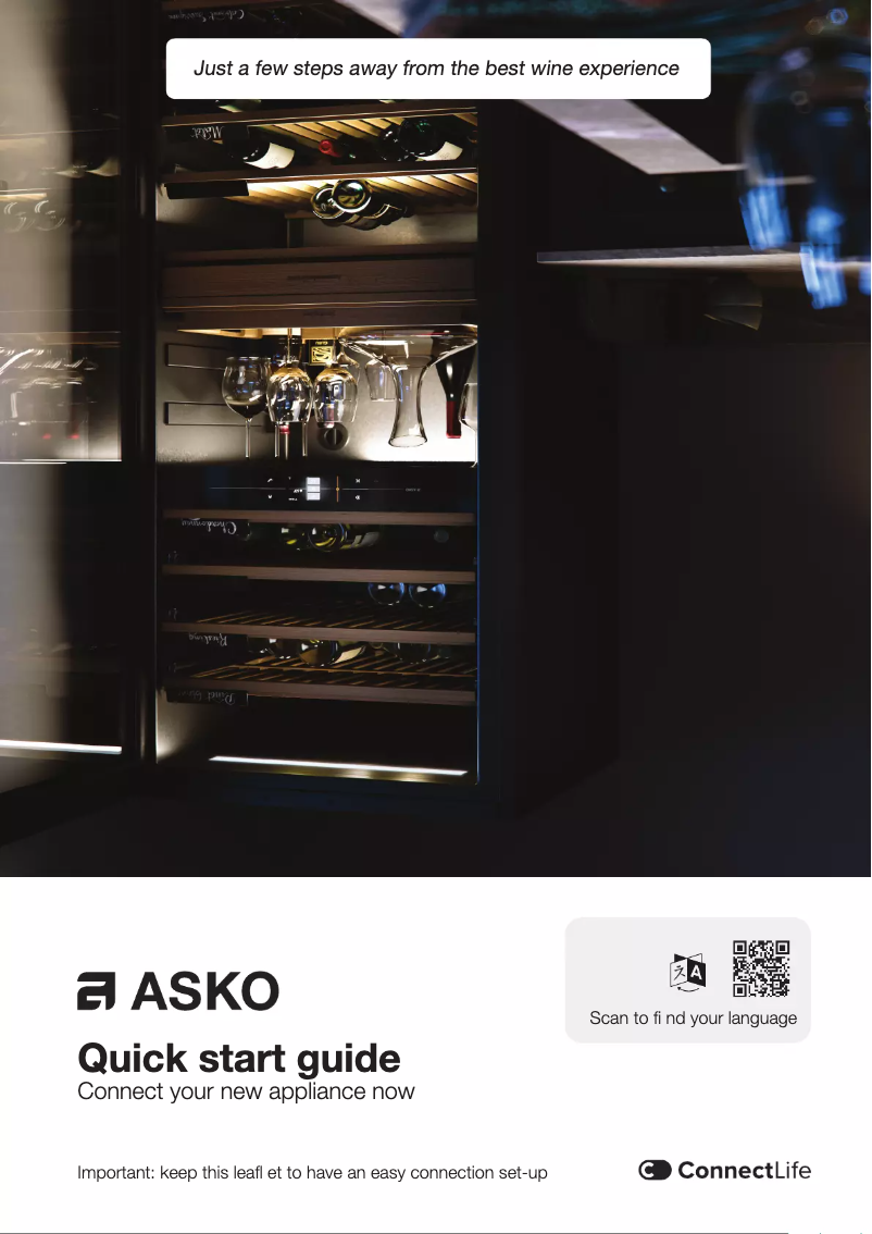 Page 1 de la notice Guide de démarrage rapide Asko WCN311942G​