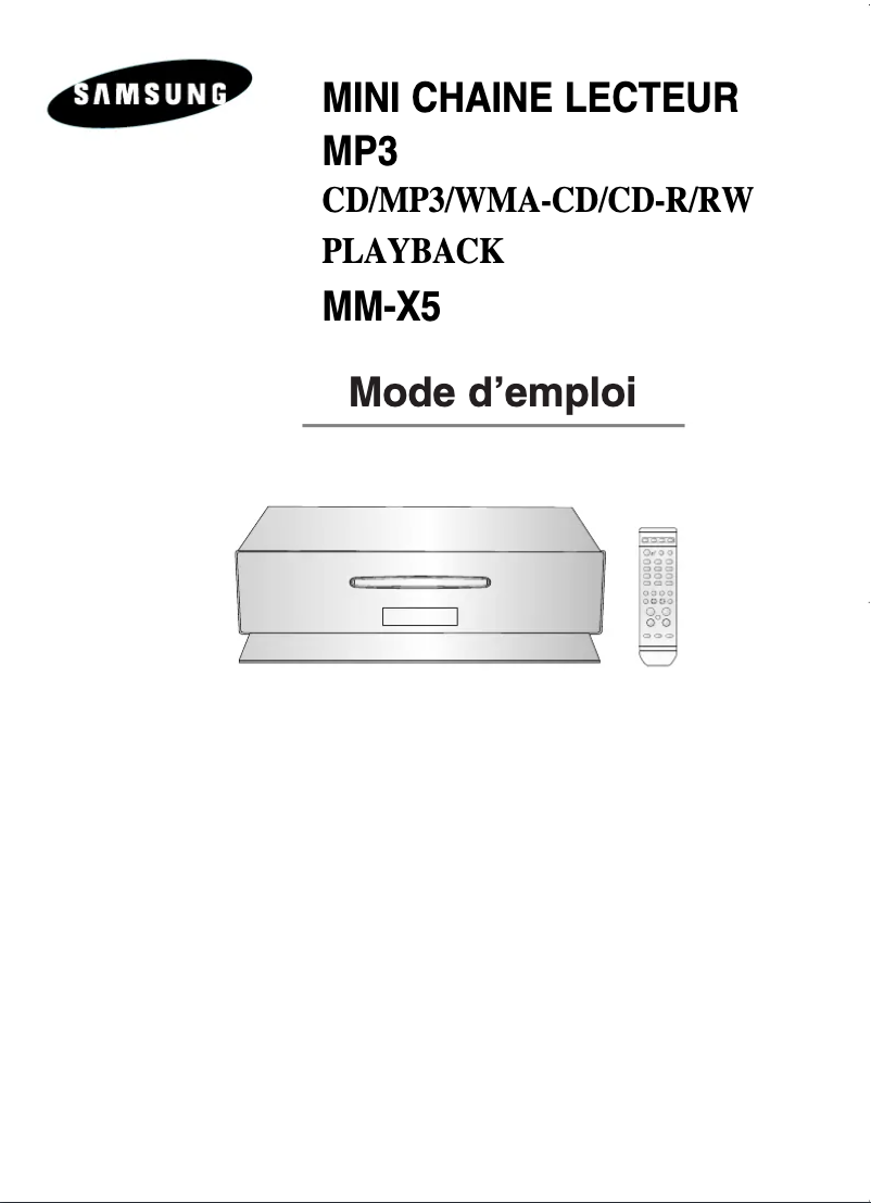 Page 1 de la notice Manuel utilisateur Samsung MM-X5
