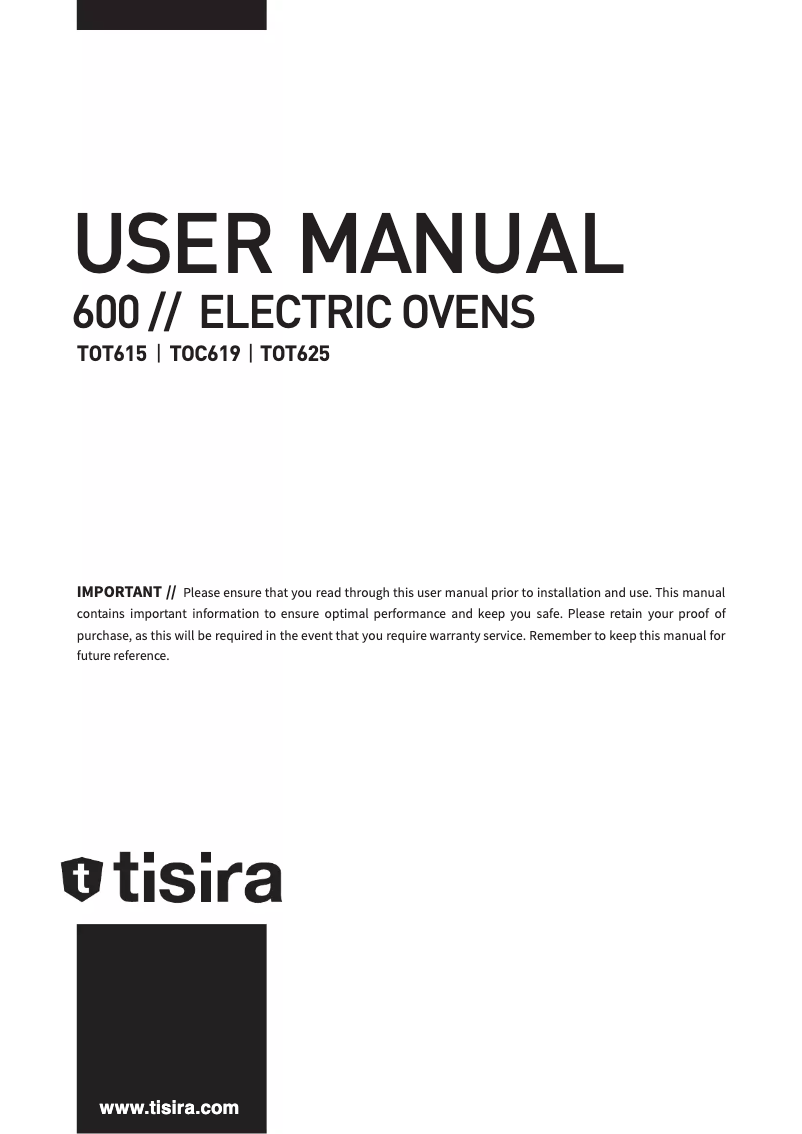 Page n°1 - Manuel utilisateur Tisira TOT625
