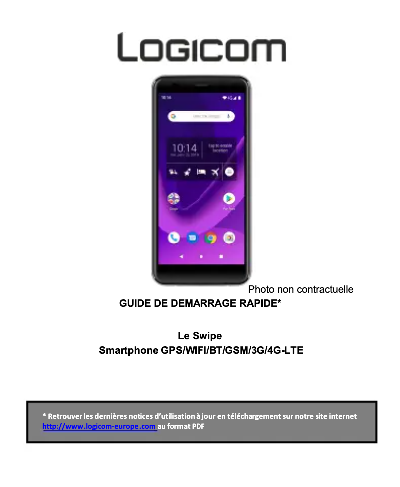 Page 1 de la notice Manuel utilisateur Logicom Le Swipe