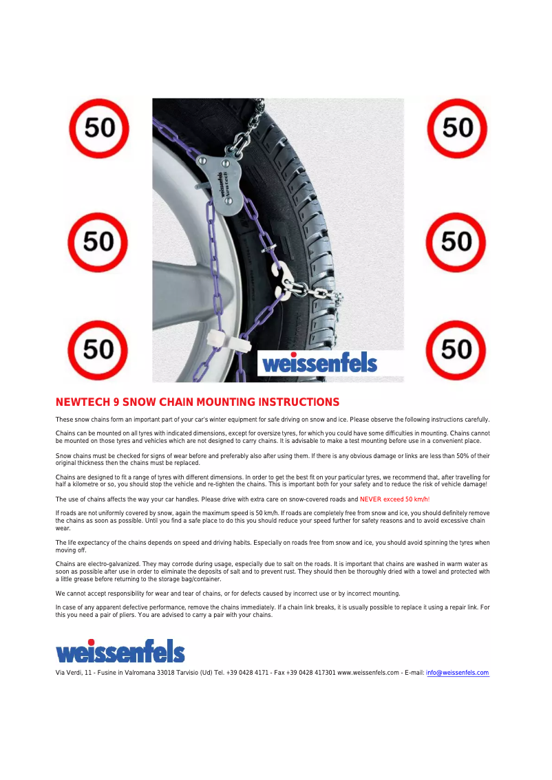 Page n°1 - Manuel utilisateur Weissenfels NEWTECH 9